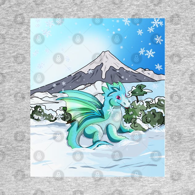 Baby Dragon in the Snow at Mount Fuji Japan by cuisinecat